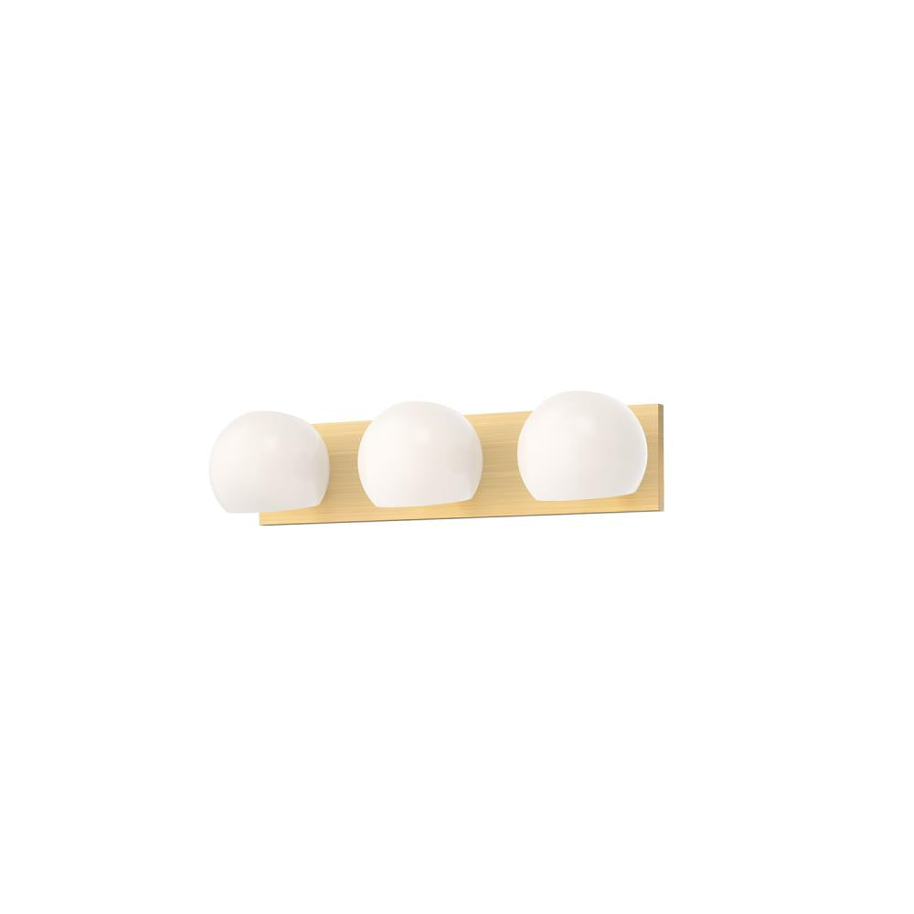 ALORA MOOD Lighting VL548322 Vanity Light Fixture, UL Damp Rated, Brushed Gold/Opal Matte Glass