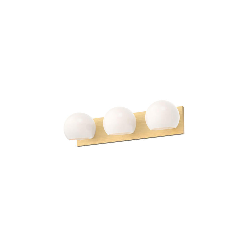 ALORA MOOD Lighting VL548322 Vanity Light Fixture, UL Damp Rated, Brushed Gold/Opal Matte Glass