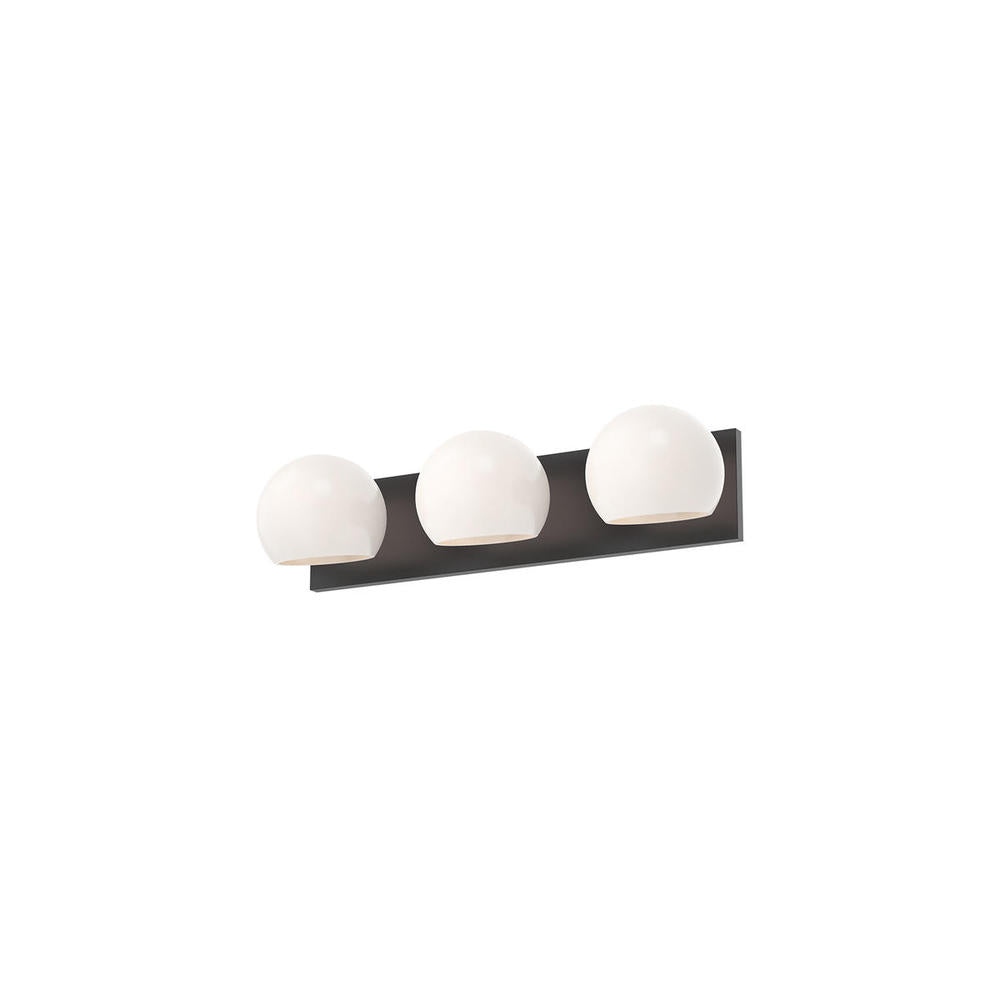 ALORA MOOD Lighting VL548322MBOP Vanity Light Fixture, UL Damp Rated, Matte Black/Opal Matte Glass