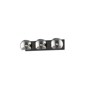 ALORA MOOD Lighting VL548322MBSM Vanity Light Fixture, UL Damp Rated, Matte Black/Smoked Solid Glass