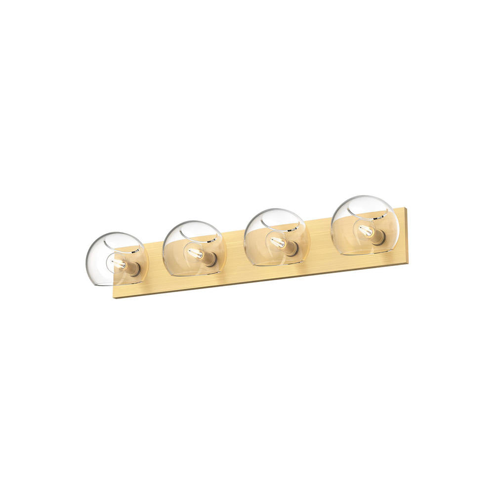 ALORA MOOD Lighting VL548431BGCL Vanity Light Fixture, UL Damp Rated, Brushed Gold/Clear Glass