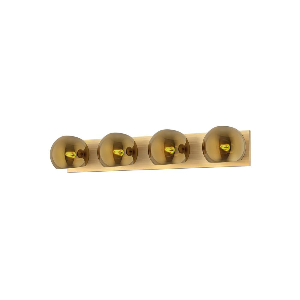ALORA MOOD Lighting VL548431 Vanity Light Fixture, UL Damp Rated, Brushed Gold/Copper Glass