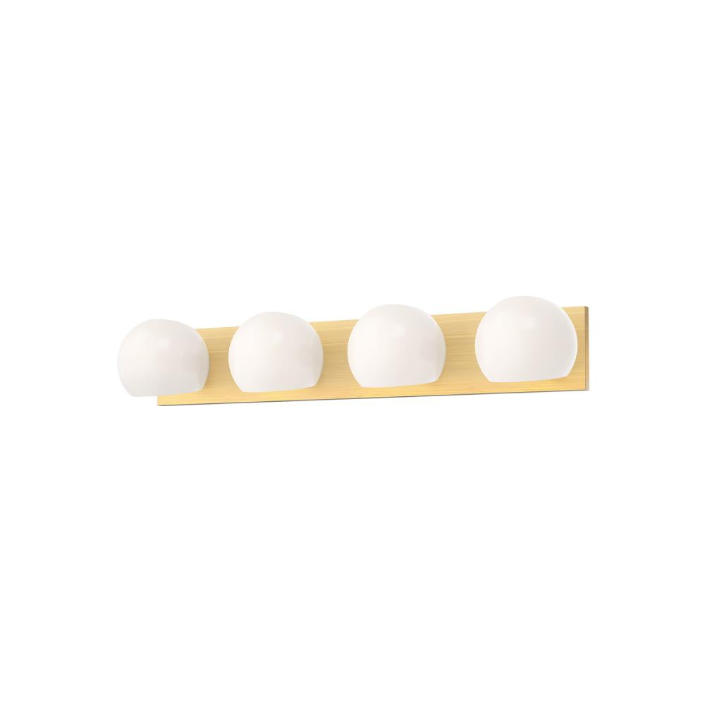 ALORA MOOD Lighting VL548431BGOP Vanity Light Fixture, UL Damp Rated, Brushed Gold/Opal Matte Glass
