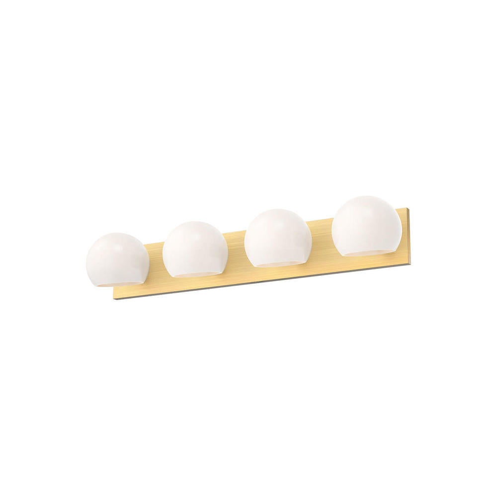ALORA MOOD Lighting VL548431BGOP Vanity Light Fixture, UL Damp Rated, Brushed Gold/Opal Matte Glass
