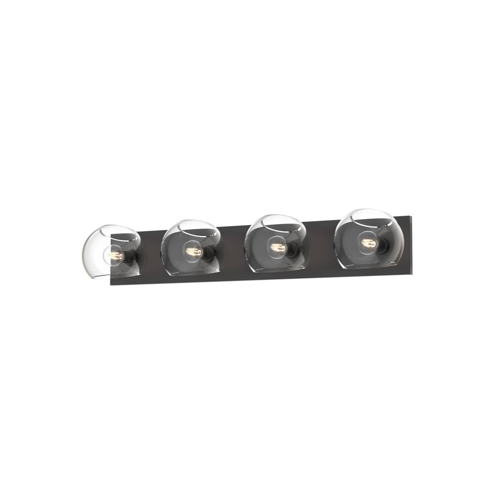 ALORA MOOD Lighting VL548431MB Clear Glass/Matte Black Vanity Light Fixture, UL Damp Rated, Matte Black