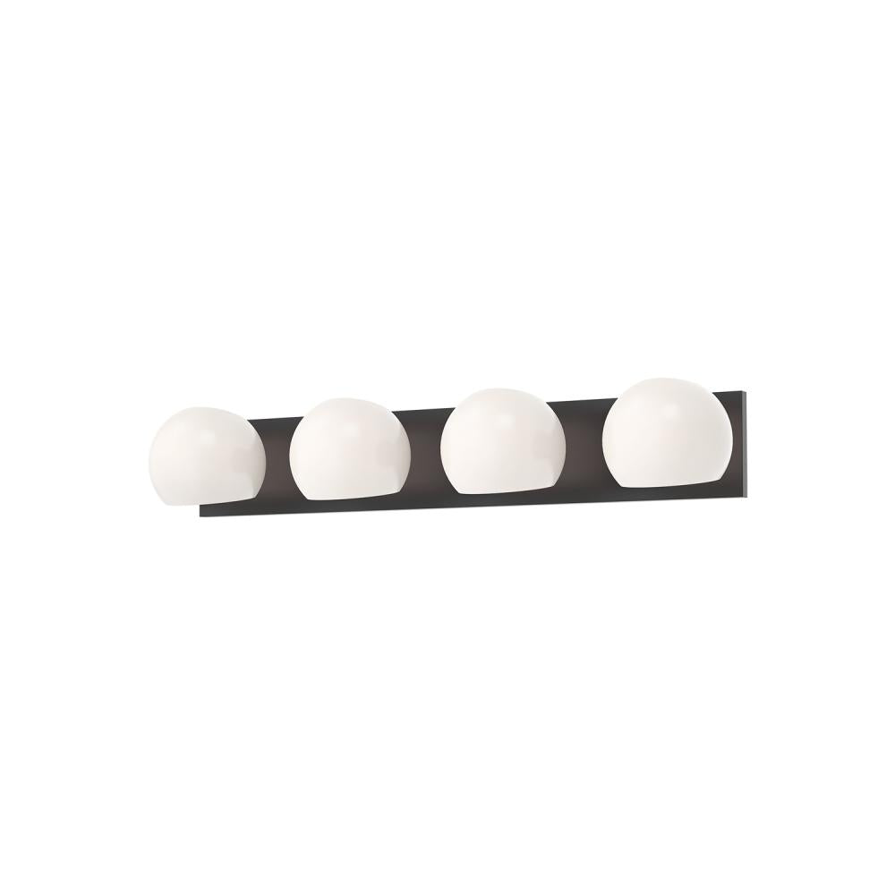 ALORA MOOD Lighting VL548431MBOP Vanity Light Fixture, UL Damp Rated, Matte Black/Opal Matte Glass