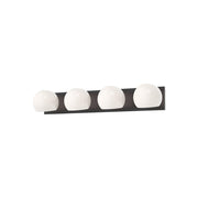 ALORA MOOD Lighting VL548431MBOP Vanity Light Fixture, UL Damp Rated, Matte Black/Opal Matte Glass