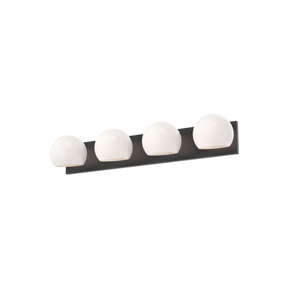 ALORA MOOD Lighting VL548431MBOP Vanity Light Fixture, UL Damp Rated, Matte Black/Opal Matte Glass
