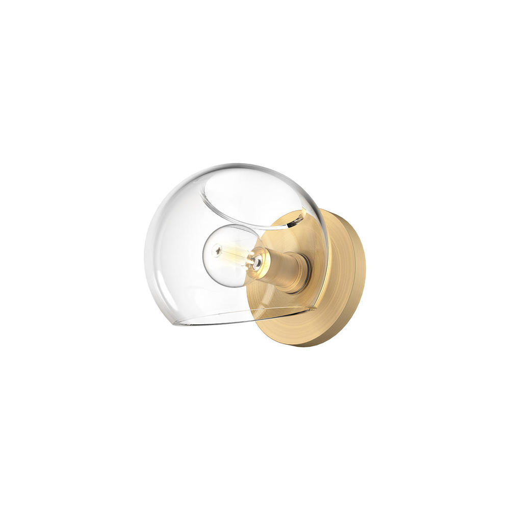 ALORA MOOD Lighting WV548006BGCL Wall/Vanity Light Fixture, UL Damp Rated, Brushed Gold/Clear Glass