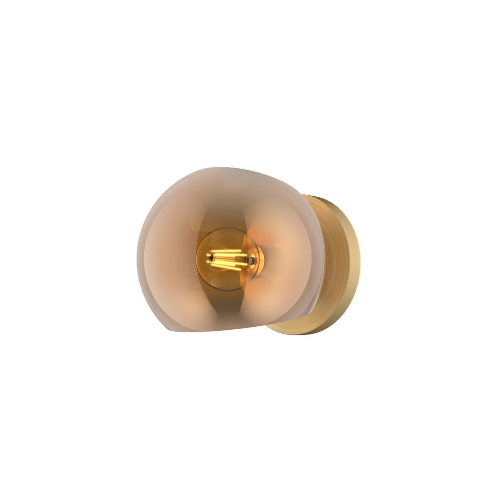 ALORA MOOD Lighting WV548006BGCP Wall/Vanity Light Fixture, UL Damp Rated, Brushed Gold/Copper Glass
