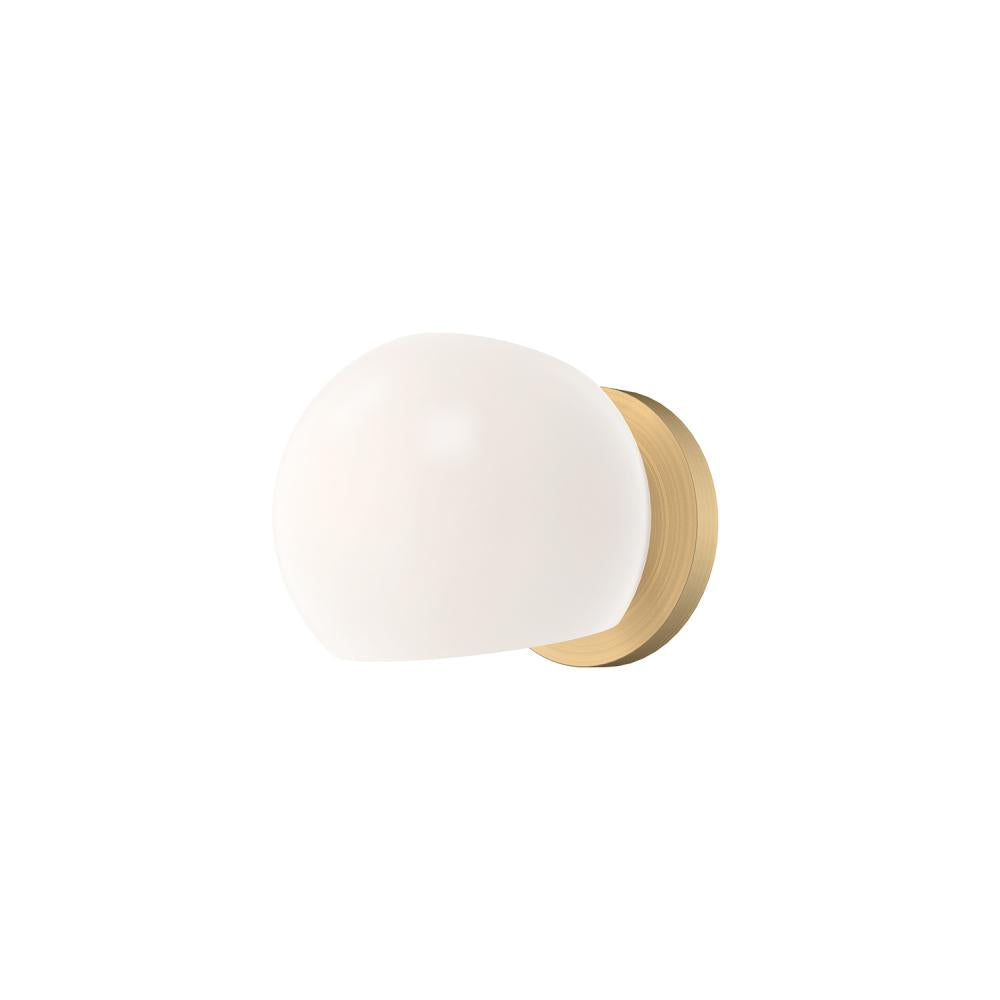 ALORA MOOD Lighting WV548006BGOP Wall/Vanity Light Fixture, UL Damp Rated, Brushed Gold/Opal Matte Glass