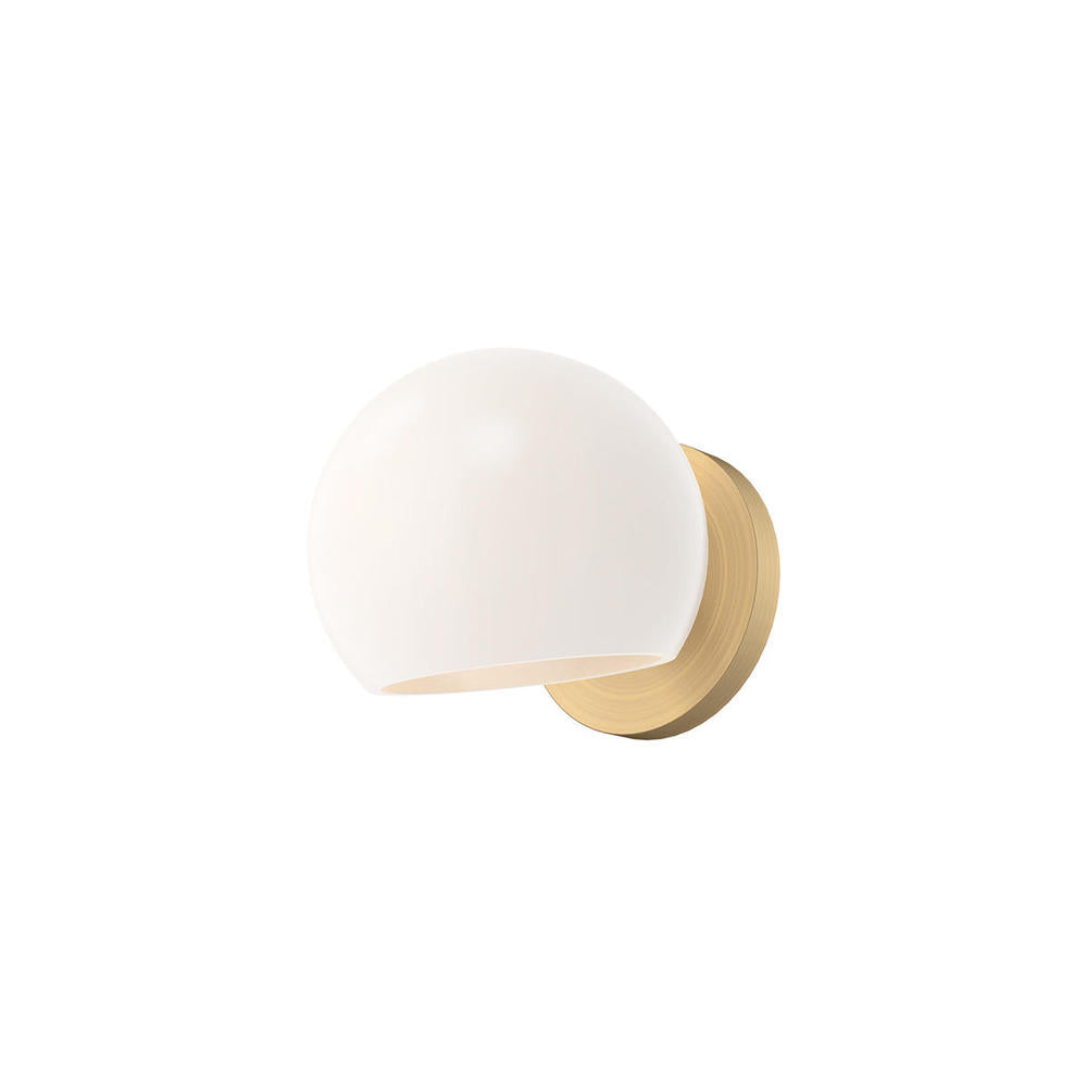 ALORA MOOD Lighting WV548006BGOP Wall/Vanity Light Fixture, UL Damp Rated, Brushed Gold/Opal Matte Glass