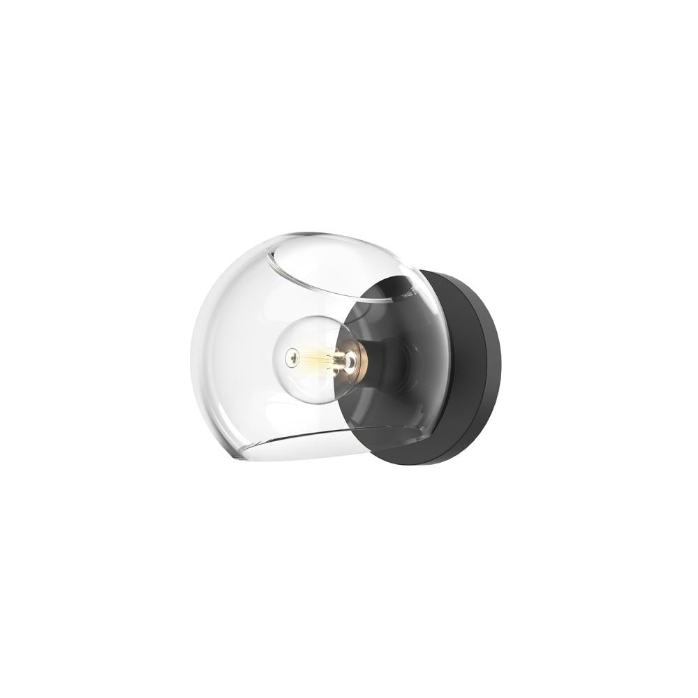 ALORA MOOD Lighting WV548006MBCL Wall/Vanity Light Fixture, UL Damp Rated, Clear Glass/Matte Black