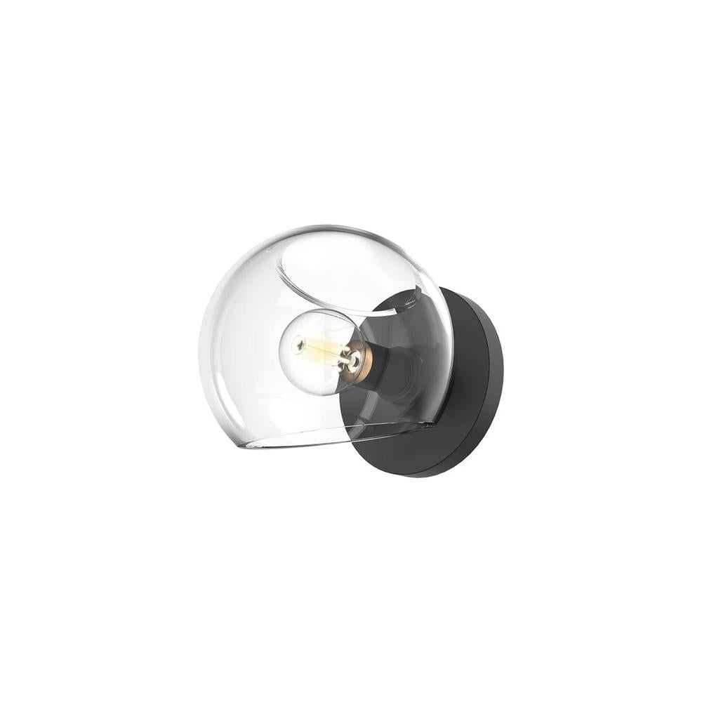 ALORA MOOD Lighting WV548006MBCL Wall/Vanity Light Fixture, UL Damp Rated, Clear Glass/Matte Black