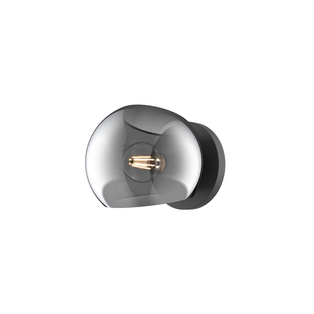ALORA MOOD Lighting WV548006MBSM Wall/Vanity Light Fixture, UL Damp Rated, Matte Black/Smoked Solid Glass