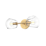 ALORA MOOD Lighting WV548217BGCL Wall/Vanity Light Fixture, UL Damp Rated, Brushed Gold/Clear Glass