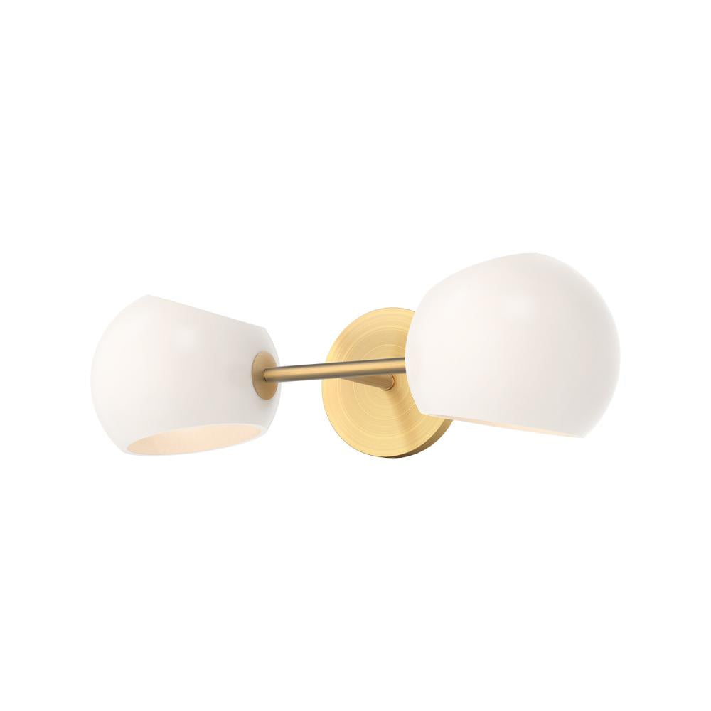 ALORA MOOD Lighting WV548217BGOP Wall/Vanity Lights, Brushed Gold/Opal Matte Glass