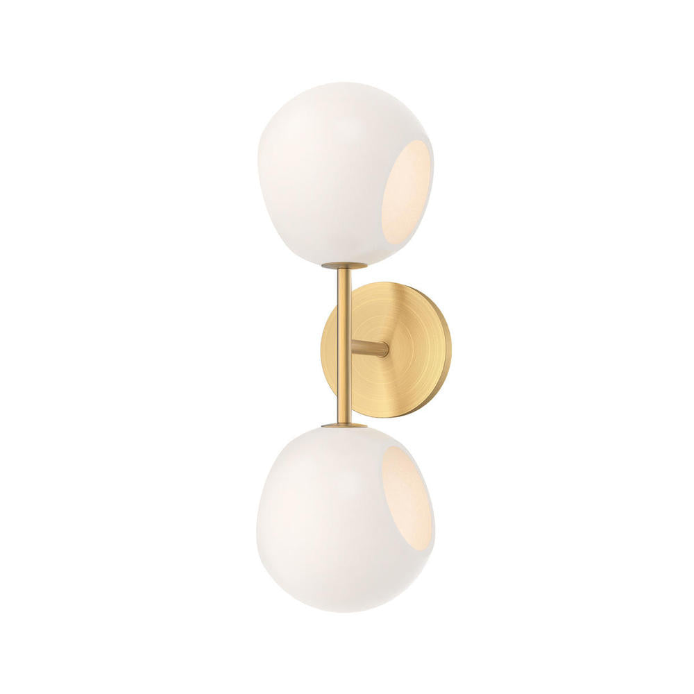 ALORA MOOD Lighting WV548217BGOP Wall/Vanity Lights, Brushed Gold/Opal Matte Glass