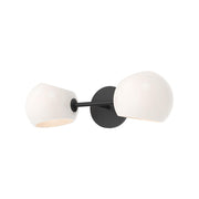 ALORA MOOD Lighting WV548217MBOP Wall/Vanity Lights, 2 Lights, Matte Black/Opal Matte Glass