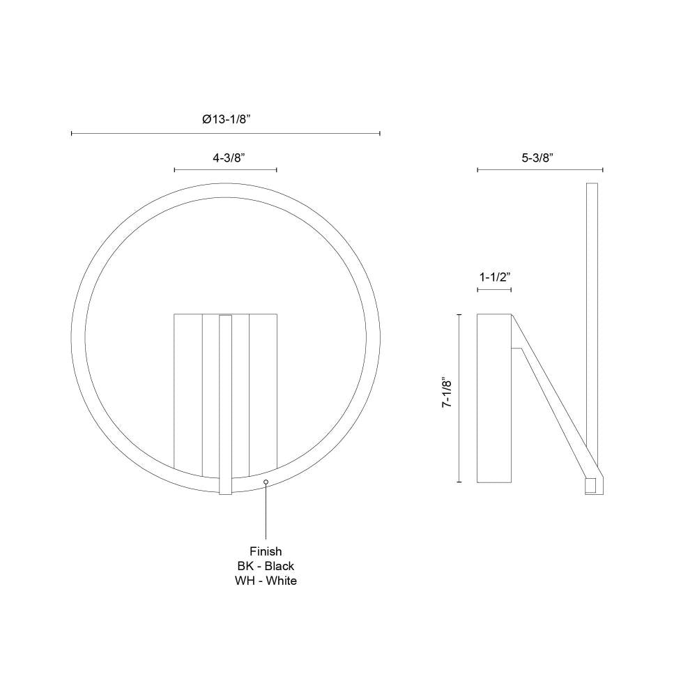 Kuzco Roda WS27713-WH-3WCCT-UNV Wall Sconce, LED, White