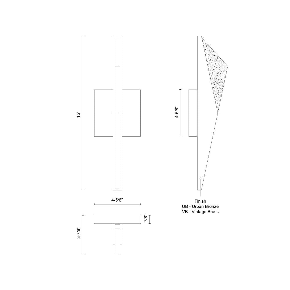 Kuzco Tachi WS64215-UB Wall Sconce, Urban Bronze, LED