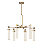 ALORA Lighting CH355632VBGO Wynwood 32-in Vintage Brass/Glossy Opal 6 Lights Chandeliers, Vintage Brass/Glossy Opal