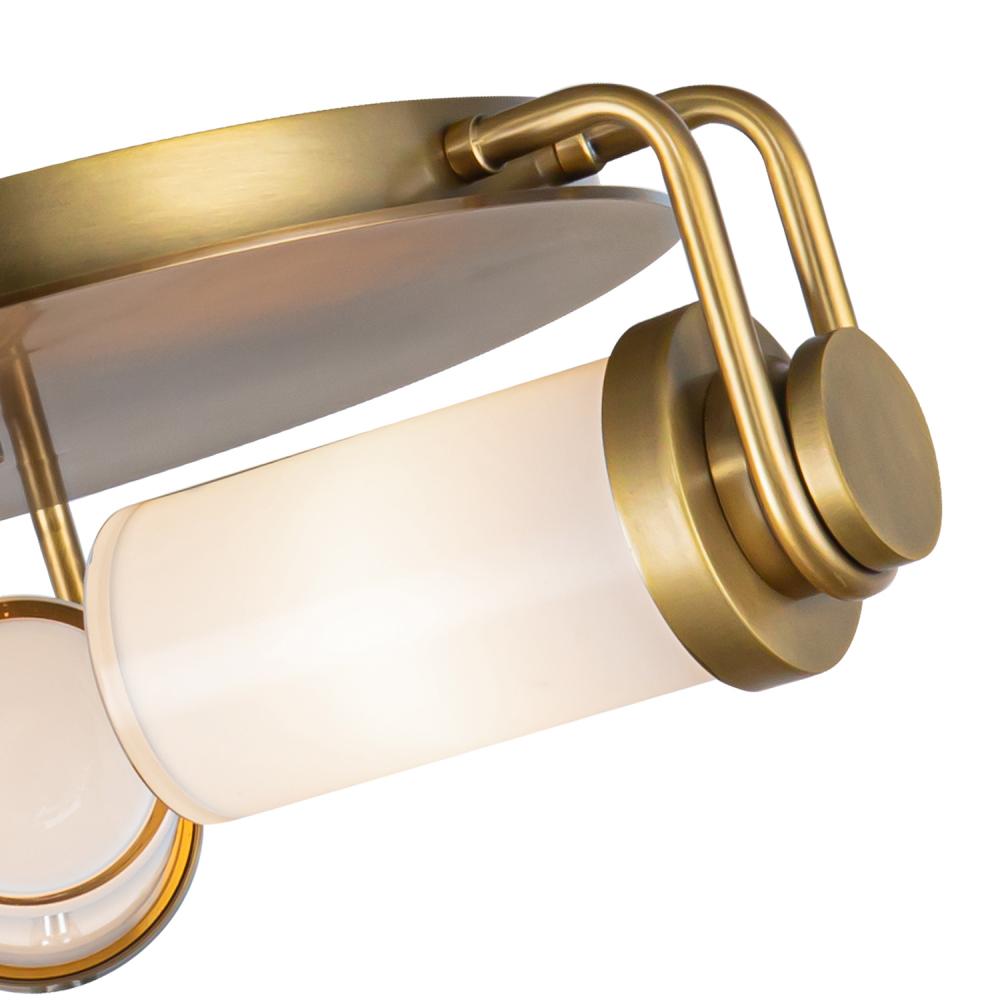 ALORA Lighting FM355317VBGO Flush Mount, Vintage Brass/Glossy Opal