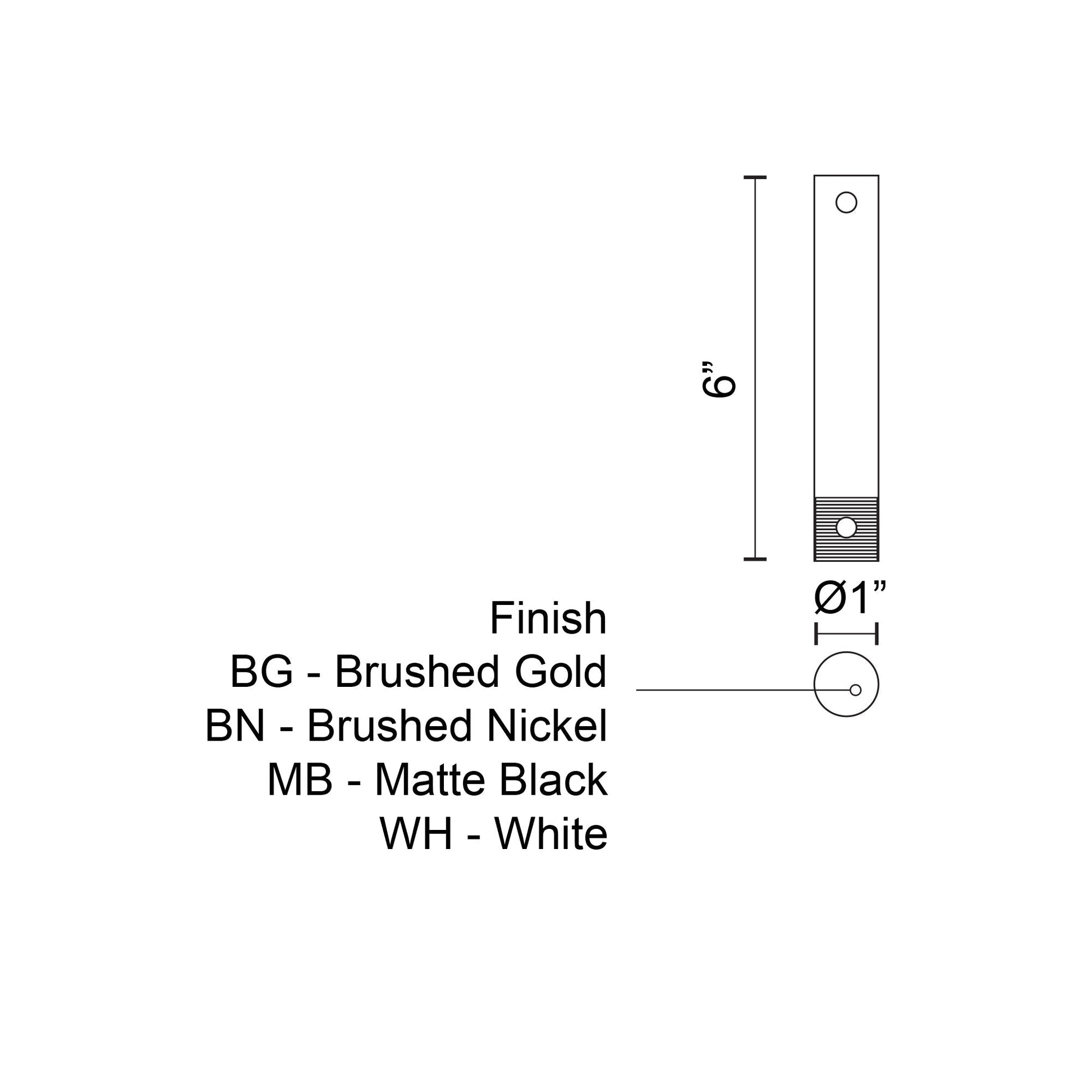 Kuzco Fan X-RD34-06WH Downrod 6-in White, Compatible with CF Based SKUs