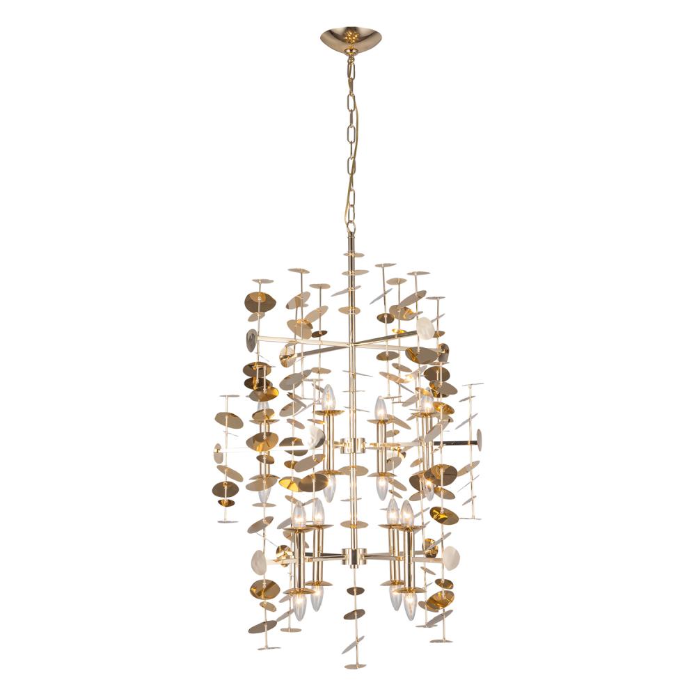 ALORA Lighting CH340041PB Yukari 41-in Chandelier, UL Listed, Polished Brass