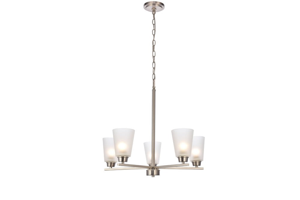 Elegant Lighting BIFF LD8002D24BN Chandelier Traditional - Nickel