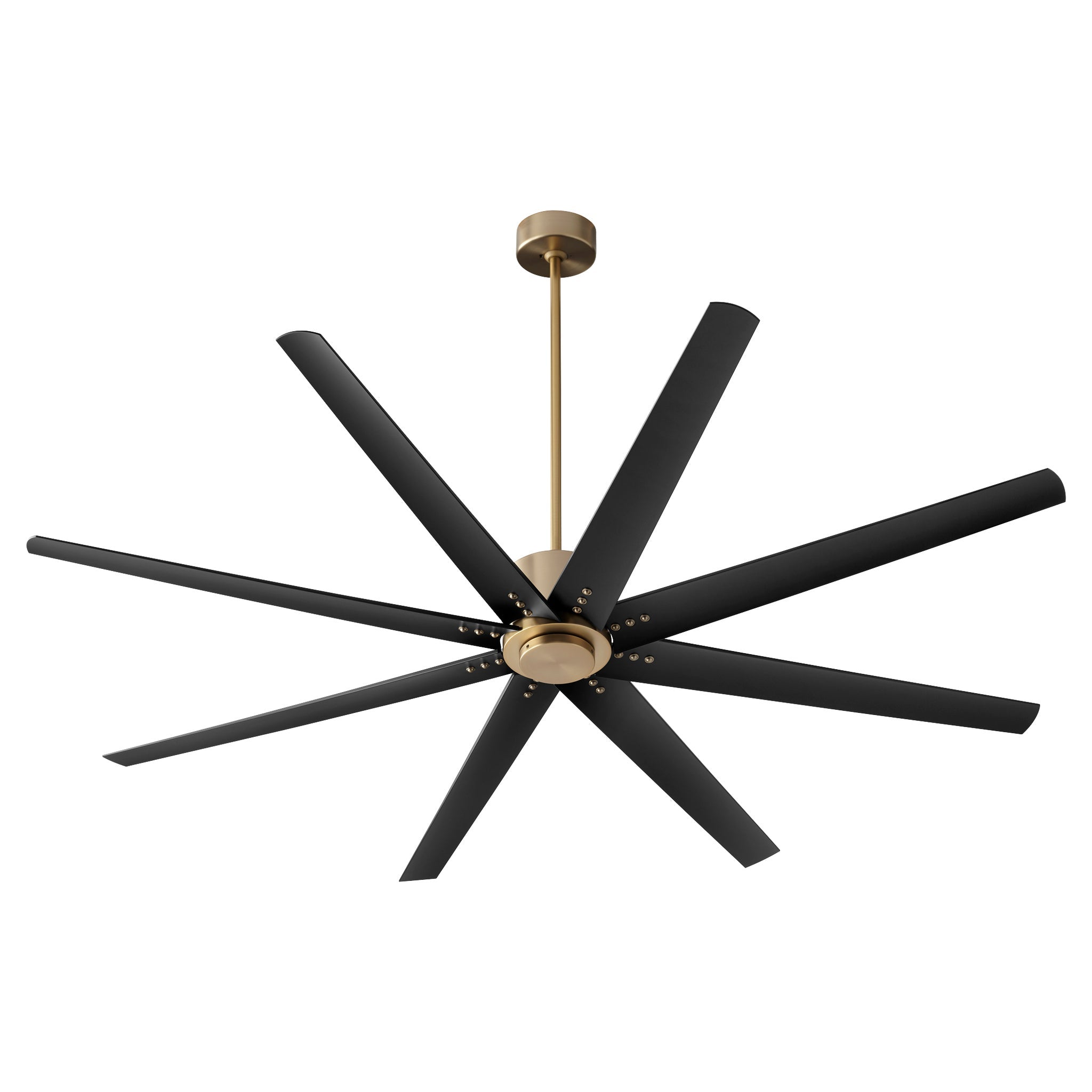 &Modern Fleet Modern Farmhouse Large Ceiling Fan 72 inch with Remote - Aged Brass, Matte Black